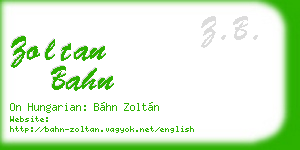 zoltan bahn business card