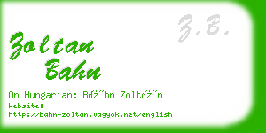 zoltan bahn business card